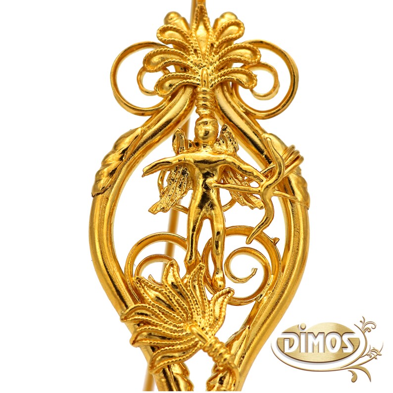 22k Gold Ancient Greek Eros Earrings